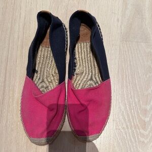 Tory Burch Pink and navy Espadrilles
